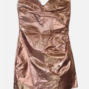 Zara Strapless Rose Gold Dress